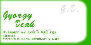 gyorgy deak business card